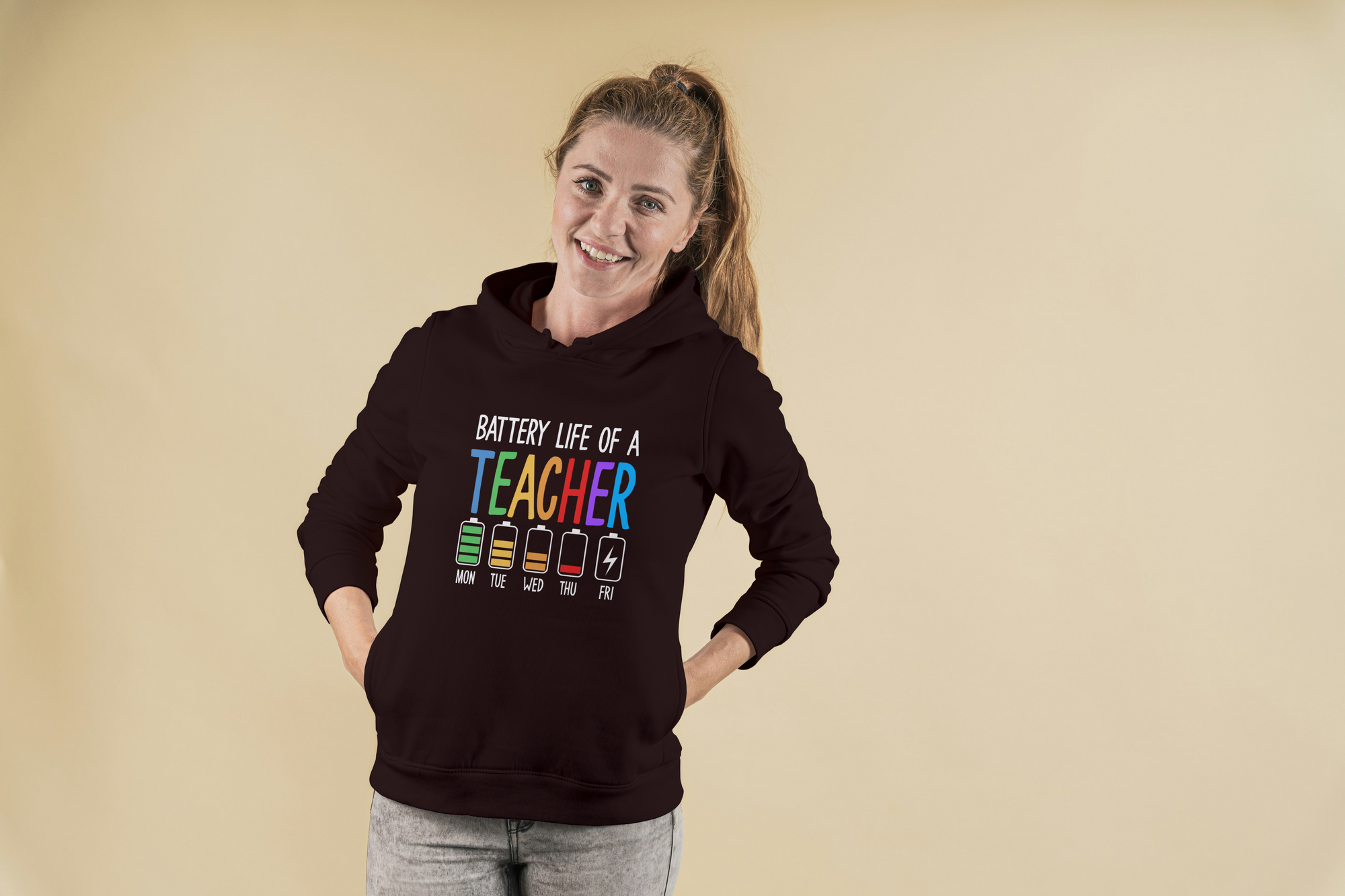 Teacher  Battery Hoodie